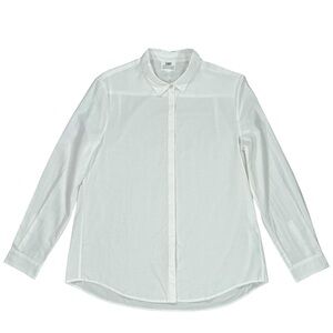 Zady WMS .04 Slim Fit Voile White Button Up L/S Organic Cotton Shirt Sz Large #2